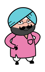 Hands on waist Cartoon Cute Sardar