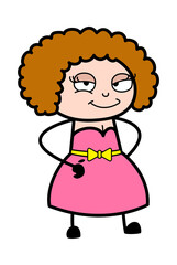Hands on waist Cartoon Young Lady