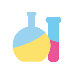 chemical flasks icon, flat style