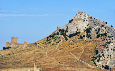 ancient historic Genoese castle or fortress