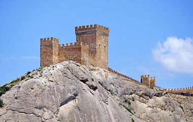 ancient historic Genoese castle or fortress