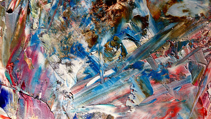 Colorful abstract background wallpaper. Modern motif visual art.  Mixtures of oil paint. Trendy...