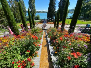 Landschape of the Italian Floral Water Cascade or Italienische Blumen-Wassertreppe (Flower Island...