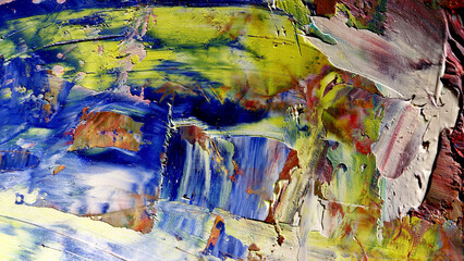 Colorful abstract background wallpaper. Modern motif visual art.  Mixtures of oil paint. Trendy...