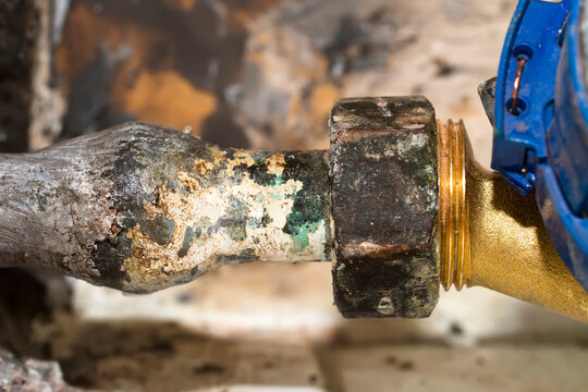 old lead pipe to replace by professional plumber due to health hazard