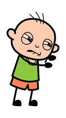 Irritated Bald Boy cartoon illustration