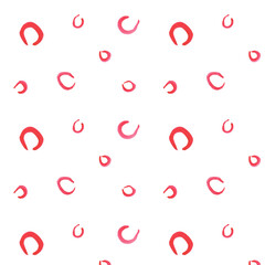 red watecolor abstract circles rings seamless pattern template background