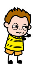 Irritated Young Boy cartoon illustration