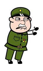 Irritated Military Man cartoon illustration