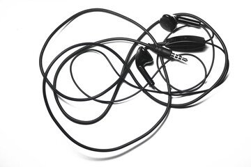 hand free or headphone on white background