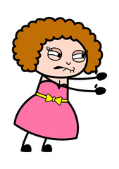 Irritated Young Lady cartoon illustration