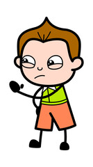 Cartoon Schoolboy Threatening