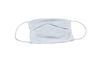 The white cloth mask is separate from the white background.
