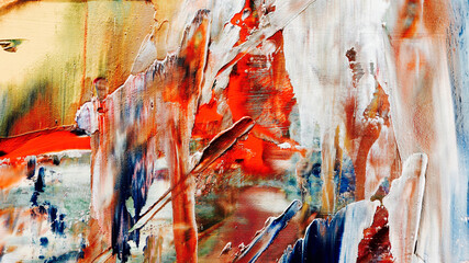 Colorful abstract background wallpaper. Modern motif visual art.  Mixtures of oil paint. Trendy...