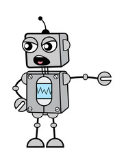Pointing Robot Cartoon Illustration