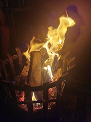 fire in the fireplace