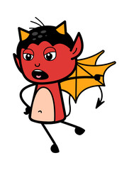 Pointing Devil Cartoon Illustration