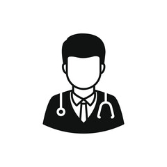 Doctor icon flat design isolated on white background. Vector illustration