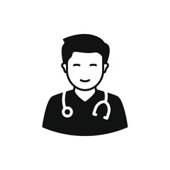 Doctor icon flat design isolated on white background. Vector illustration