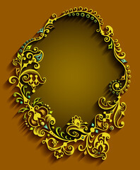 Abstract vector ornamental nature vintage frame.