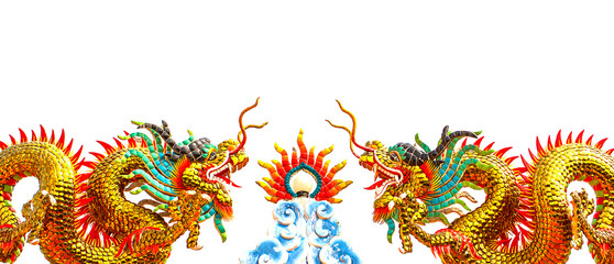 dragon statue isolated on white background