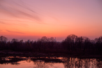 Fototapeta premium Sunset over the river