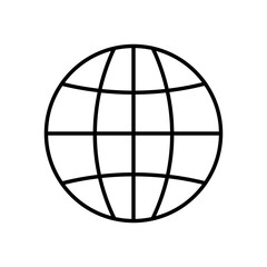 global sphere icon, line style