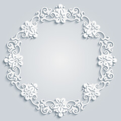 Vector abstract ornamental nature vintage frame.