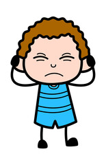 Covering Ears Kid Cartoon