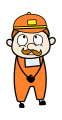 Thinking Delivery Man Cartoon