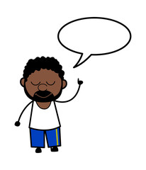 Cartoon African American Man with Speech bubbble