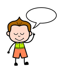 Cartoon Schoolboy with Speech bubbble