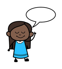 Cartoon Black Girl with Speech bubbble