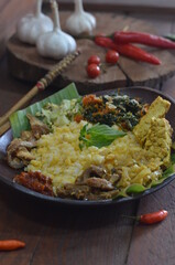 Food Photography of Nasi Jagung the traditional food from indonesia