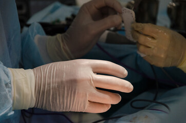 Obraz na płótnie Canvas surgeon working in operating room