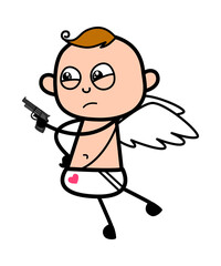 Cartoon Angel Pointing Gun
