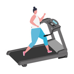 sport, woman running on treadmill, sport person at the electrical training machine