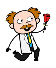 Cartoon Scientist Proposing