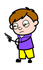 Cartoon Boy Pointing Gun