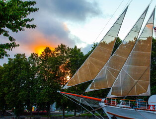 Sails at sunset