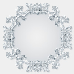 Vector abstract ornamental nature vintage frame.