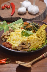 Food Photography of Nasi Jagung the traditional food from indonesia