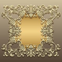 Vector abstract ornamental nature vintage frame.