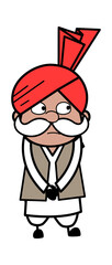 Shy Haryanvi Old Man Cartoon