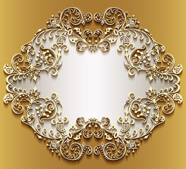Vector abstract ornamental nature vintage frame.