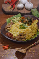 Food Photography of Nasi Jagung the traditional food from indonesia