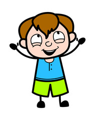 Obraz premium Terrified Cartoon Teen Boy