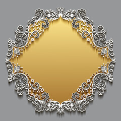 Vector abstract ornamental nature vintage frame.