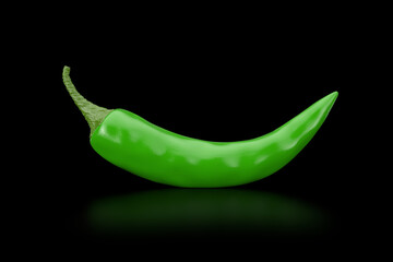 Green Chili Pepper. 3d Rendering
