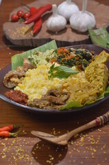 Food Photography of Nasi Jagung the traditional food from indonesia